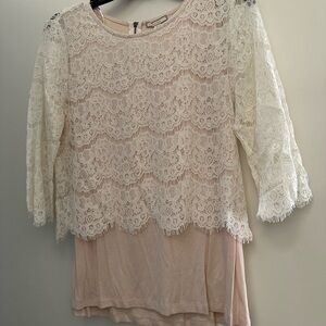 Pleione  Lace Women’s Top - with lining!! Cream
